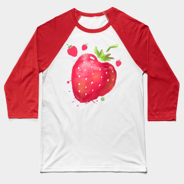 StrawBerry Baseball T-Shirt by Crike99Art